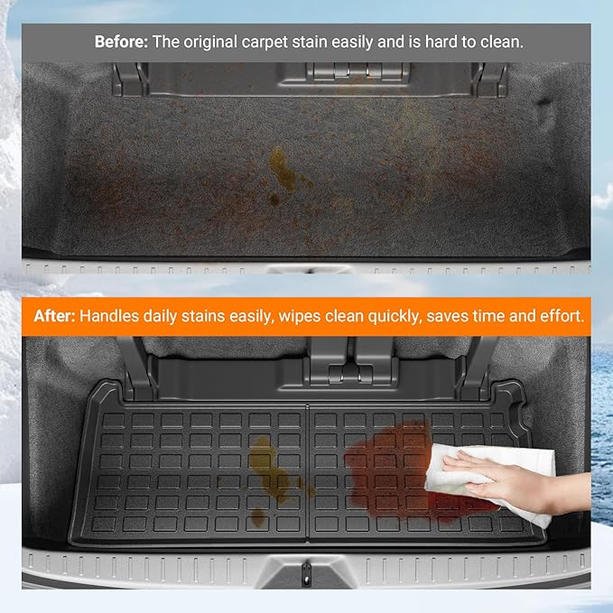powoq Trunk Mat Compatible with 2021-2026 Toyota Sienna 3rd Row Cargo Liner TPE Rear Trunk Liner Mat Replacement for 2021 2022 2023 2024 2025 2026 Toyota Sienna Accessories