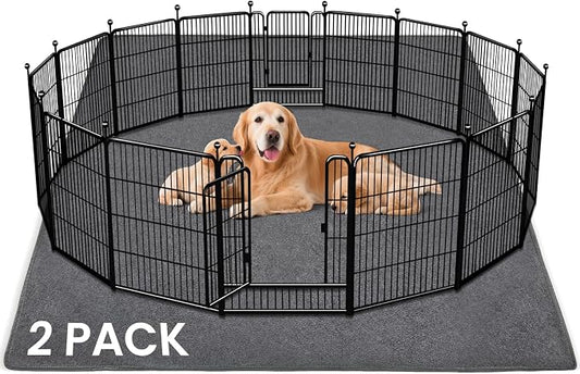 2 Pack Extra Large Washable Pee Pads for Dogs 72"x72" Reusable Dog Mat for Floor Non-Slip Waterproof Pee Pads for Dogs Fast Absorbent Pet Whelping Pads Puppy Playpen Mat for Incontinence, Housebreak
