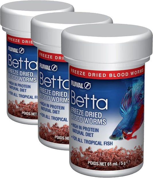 Fluval Betta Freeze Dried Bloodworms, 0.18 oz. (Pack of 3)