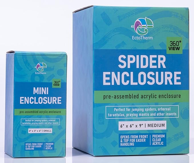 EctoTherm Jumping Spider Enclosure - for Habitat, Terrarium Kit and Arboreal Tarantula Enclosure