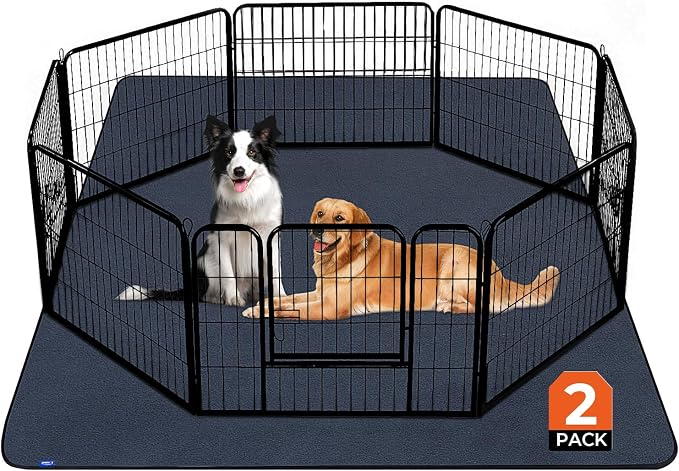 Sunsleek 72"x72" Washable Pee Pads for Dogs, 2 Pack Extra Large Puppy Pads | Reusable Waterproof Pet Training Mats, Super Absorbent, Non-Slip, for Whelping Pads & Incontinence for Playpen, Crate, Floor