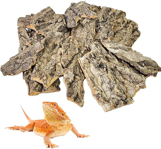 BNOSDM Reptile Terrarium Bark Substrate Bedding Tortoise 3.9-5.9in Natural Cork Bark Reptile Climbing Mat Habitat Decor for Lizard Snake Spiders Hermit Crabs Tarantula Geckos Bearded Dragons (0.7LB)