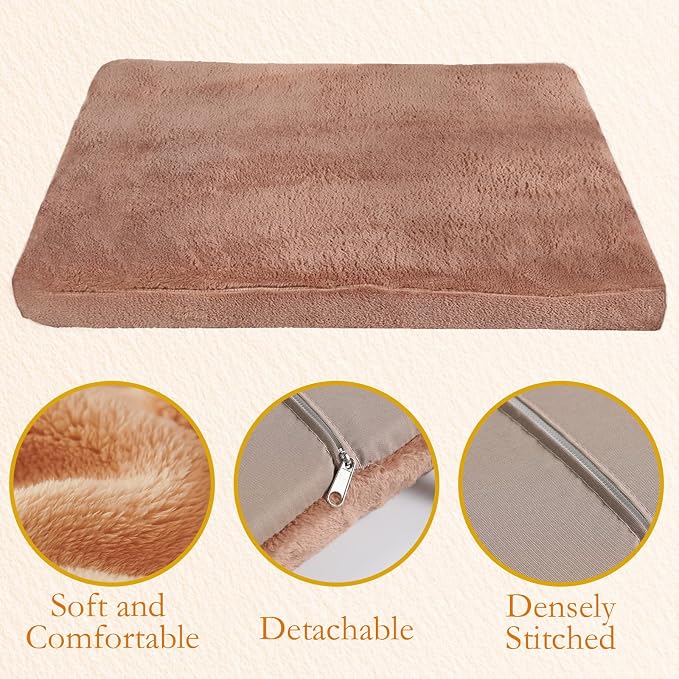 Outdoor Dog Bed, Elevated Dog Couch with Removable Cushion, Waterproof Rattan Wicker Orthopedic Indoor Raised Pet Sofa for Dogs, Cats, Pets (Brown)