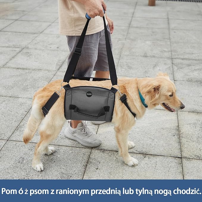 COODEO Dog Carry Sling, Emergency Backpack Pet Legs Support & Rehabilitation Dog Lift Harness for Nail Trimming, Dog Carrier for Senior Dogs Joint Injuries, Arthritis, Up and Down Stairs(2XL, Black)