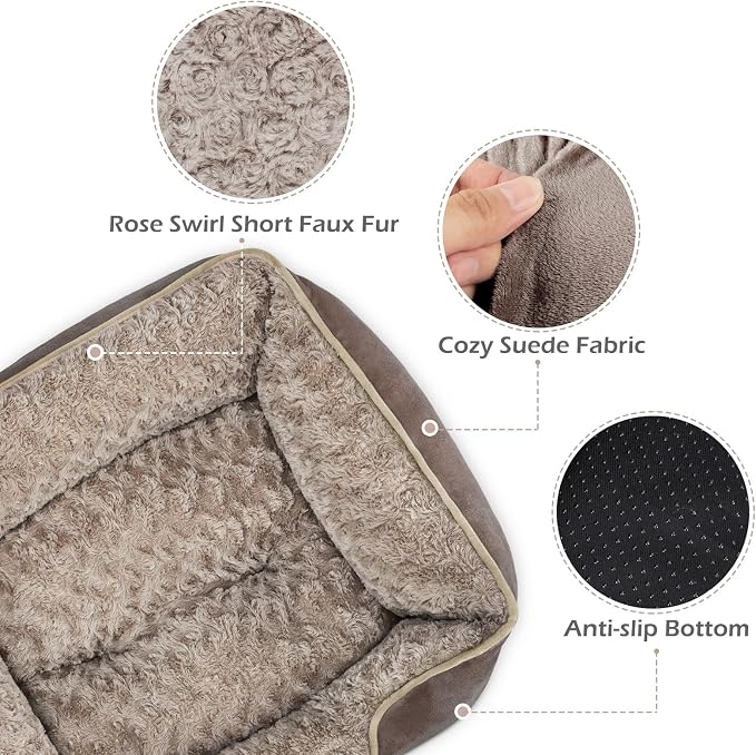 XX-Large Dog Bed Rectangle Washable Orthopedic Soft Calming Sleeping Durable Pet Cuddler with Anti-Slip Bottom