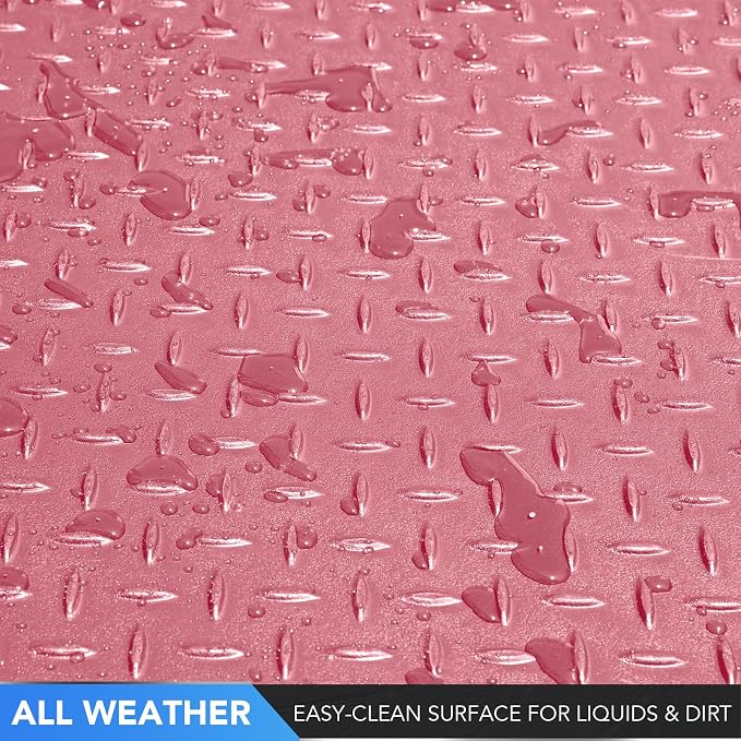 PIC AUTO Heavy Duty Cargo Liner, Trimmable All-Weather Rubber Trunk Mat for Cars, SUVs, Vans & Trucks, Anti-Slip Backing, Durable Protection, Large, Pink