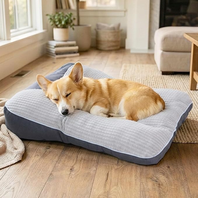 Orthopedic Dog Bed for Medium Dogs, Rectangle 32"x25"x7", Durable Warm Soft Plush Pet Couch Bed, High-Density Sponge Joint Relief, Calming Anti-Anxiety Dog Crate Pad with Non-Slip Bottom