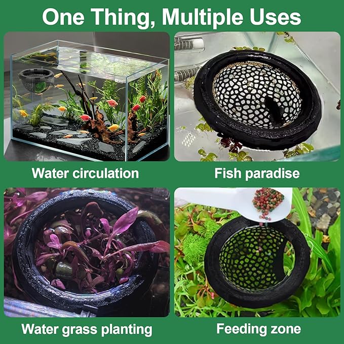 2 PCS Floating Betta Hammock & Shrimp Shelter 3D Printed Aquarium Decor Floating Betta Hide with Feeding Ring Multi-Functional Hammock Safe Resting Spot for Betta Fish, Shrimp and Small Fish