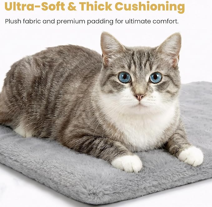 Pet Heating Pad for Cats Dogs Indoor & Sheltered Outdoor Waterproof Heated Cat Bed Heated Dog Bed Chew Resistant Cord Constant Temperature Gray 16 x 13 Inch