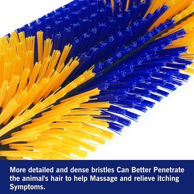 Livestock Scratching Brush Goat Scratcher Full Massage Grooming Brush with 8 Screws for Cattle, Sheep, Horses, Pigs