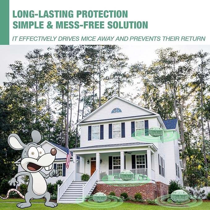 Mouse Repellent Balls: Rodent Repellent Balls - Mouse Repellent with Peppermint Oil - Natural Deterrent for Kitchen Warehouse Car - Mice Repellent for Indoor Outdoor - Safe for Pets Family - 12 PCS