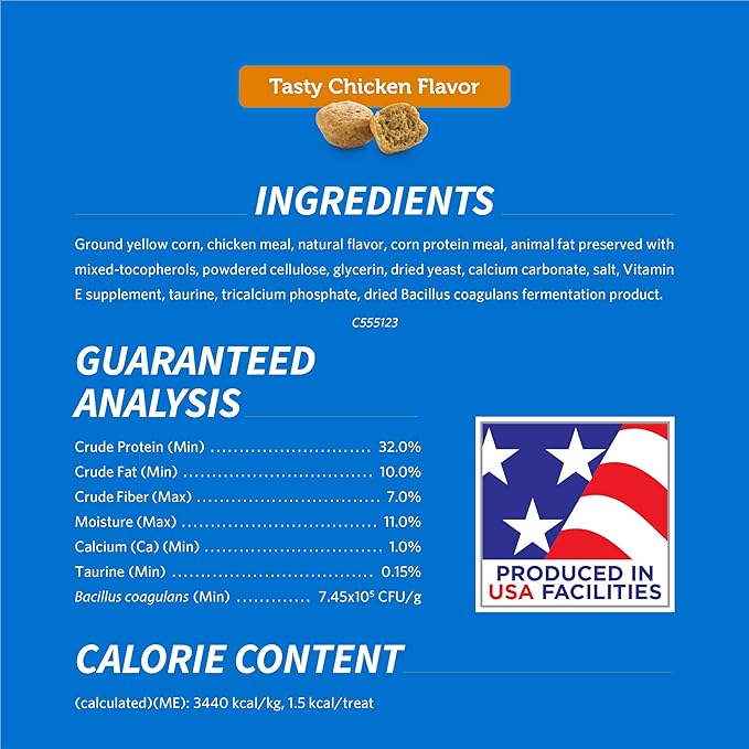 Purina DentaLife Made in USA Facilities Cat Dental Treats, Tasty Chicken Flavor - 19 oz. Pouch