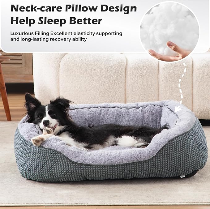 Small Dog Bed Washable Orthopedic Calming Warming Durable Pet Bed with Anti-Slip Bottom