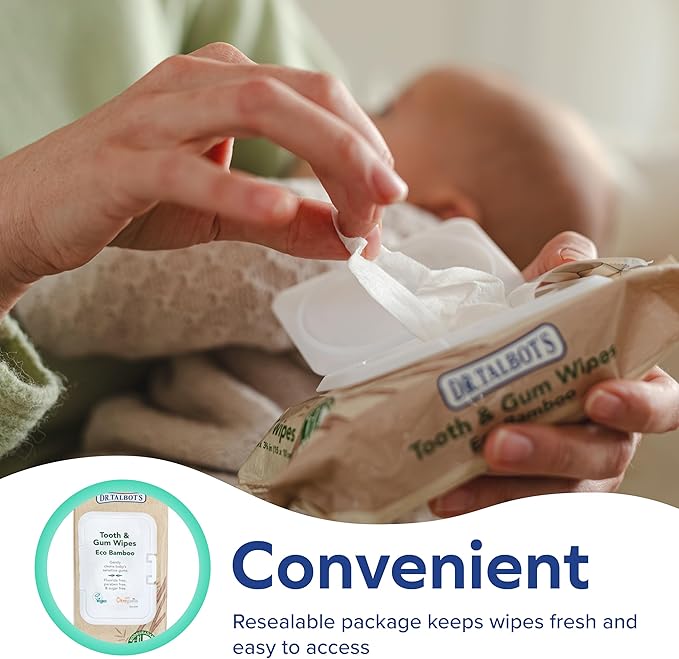 Dr. Talbot's Baby Tooth and Gum Wipes Naturally Inspired With Citroganix, 2-pack, 96 count