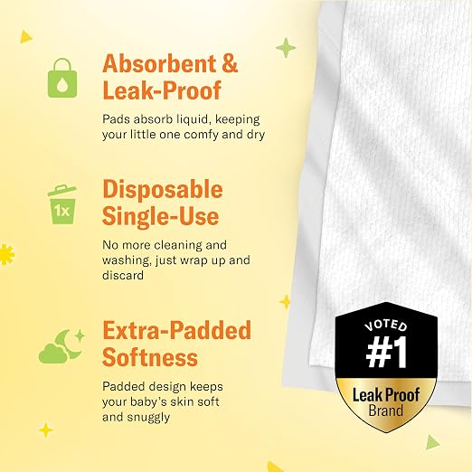 Chuckles® 5-Layer Disposable Changing Pads - 17x24 [50-Pack] Baby Liners | Disposable Diaper Changing Pad, Baby Pee Pads, Hypoallergenic Changing Pads for Travel, Curera Brand Underpads