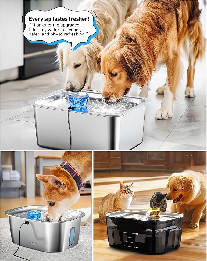 (4 Pack) Replacement Filters for lesotc Dog Water Fountain, High-Efficiency & Safer & Cleaner Replacement Water Filters for lesotc Large Dog Water Fountain/Dog Water Bowl Dispenser