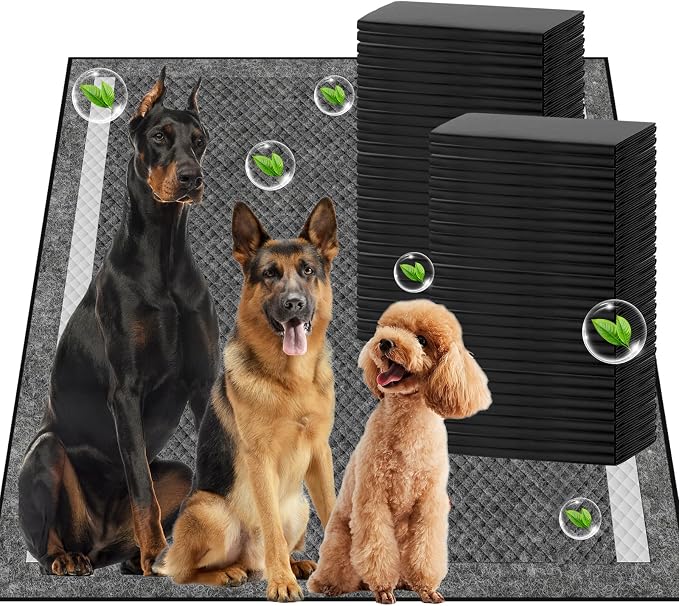 SCLOSE Charcoal Pee Pads for Dogs, 36"x44", Extra Large Puppy Pads XL, Odor Control Dog Pee Pads, Activated Carbon Jumbo Disposable Training Pad, Anti-Slip Potty Pads, Doggy Pads 30 Counts