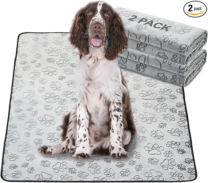 Reusable Puppy Pads, Washable Pee Pads, Leakproof 48"x 30" 2 Pack | High Absorbency Dog Training Pads, Wee Wee Pads With Waterproof Non-Slip Base For Indoor Potty, Crates, Playpen & Senior Dogs