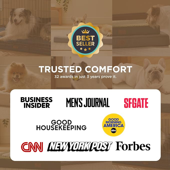 Bedsure XL Dog Bed for Crate, Pet Bed with Washable Cover, 41x27 Inch Grey | Orthopedic Egg Crate Foam, Flat Rectangle Sherpa Mat, Non-Slip Bottom, Comfy Removable Cover, For Extra Large Pets ≤ 65 lbs