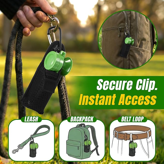 Air Horn with Holster, 1.4 oz 120 dB Loud Pet Trainer to Stop Dog Attacking Barking Fighting Jumping, Coyotes Air Horn for Safety, Protect Yourself & Pet While Walking, Green(4 Pack)