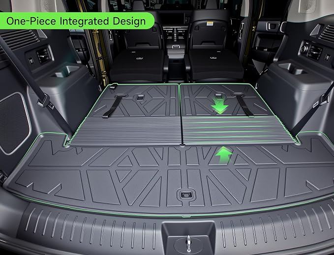 Cargo Trunk Mat with Backrest Mats for Hyundai Santa Fe 2024 2025 2026,All Weather Protection TPE Heavy Duty Cargo Liner Santa Fe Accessories,Black