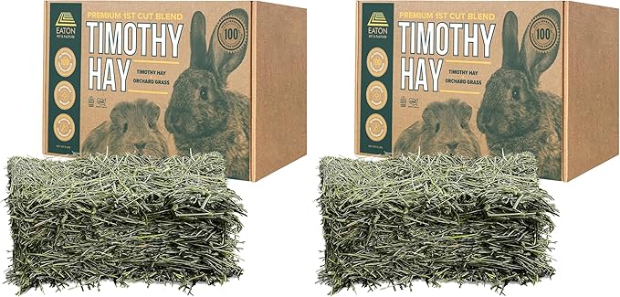 Eaton Pet and Pasture Naturally Grown, Premium, 1st Cut Blend, Western Timothy Hay Orchard Blend, Small Animal Food, Sustainable, Eco-Friendly, Farmer-Owned, 6LB-Box. (Pack of 2)