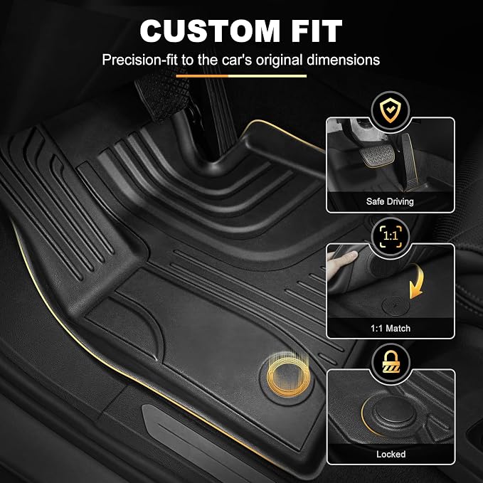 Floor Mats & Cargo Liner & Backrest Mat for BMW X7 2019-2026 (ONLY for 7-Seats, with 2nd Row Bench Seat, Not for 2021-2022 X7 50i / 2025 X7 40i), Custom Fit All Weather Floor Cover Protector for G07