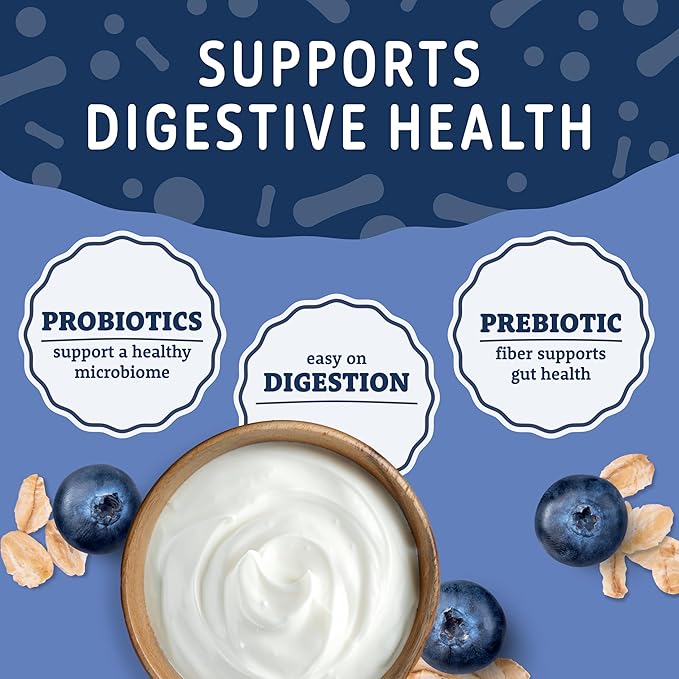 Natural Balance Yo-Gut Bites Crunchy Dog Treats with Real Oats & Blueberries, Greek Yogurt Drizzle, Probiotics for Digestive Support, 4.5oz Bag