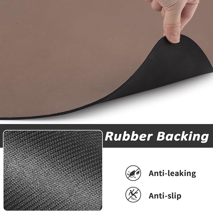 HotLive Dog Food Mat - Absorbent Cat Mat for Food and Water, No Stains Pet Feeding Bowl Mat, Easy to Clean Pet Placemats, Quick Dry Dog Water Dispenser Mat for Messy Drinkers | Brown 16"x 24"
