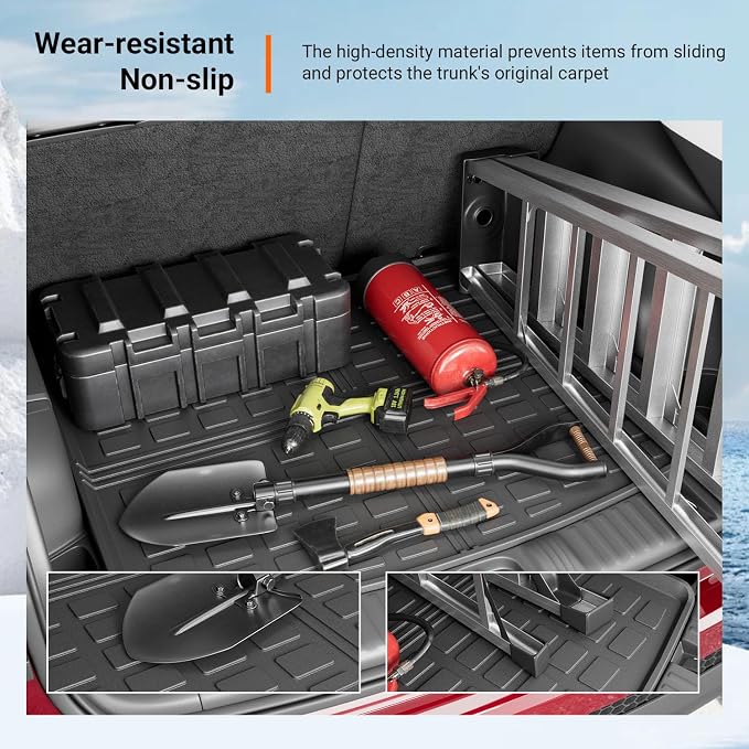 powoq Cargo Mat Compatible with 2017-2025 Jeep Compass TPE Rear Trunk Mat Cargo Liners Replacement for 2017 2018 2019 2020 2021 2022 2023 2024 2025 Jeep Compass Accessorie (Rear Trunk Mat)