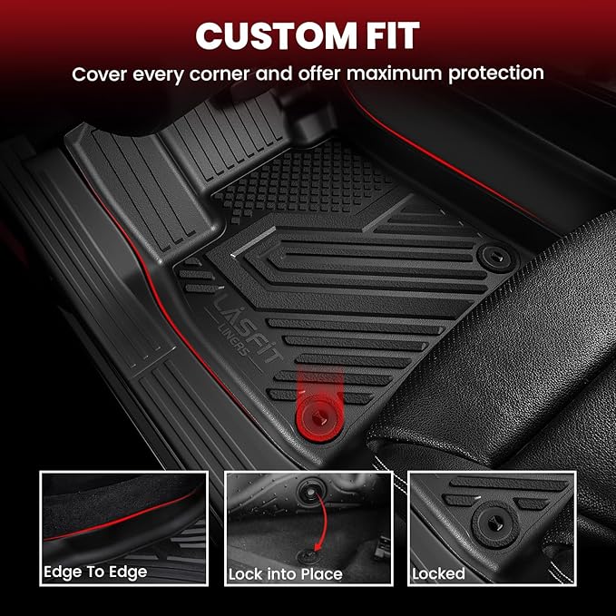 LASFIT Floor Mats & Cargo Liner for Chevrolet Chevy Trax 2014-2022 & Buick Encore 2013-2022, All Weather TPE Custom Fit Floor Mats for Cars, Car Mats Full Set for Chevy Trax Accessories, Black (4PCS)