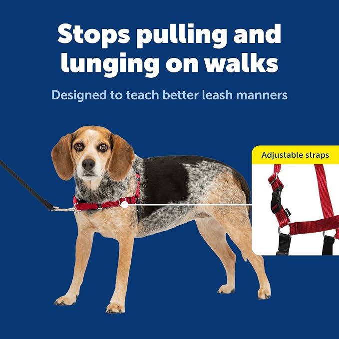 PetSafe Easy Walk Harness, No Pull Dog Harness, Red, Small/Medium | Patented Martingale Loop Gives Gradual Shoulder Pressure to Stop Pulling, Front-Chest Leash Clip Prevents Gagging