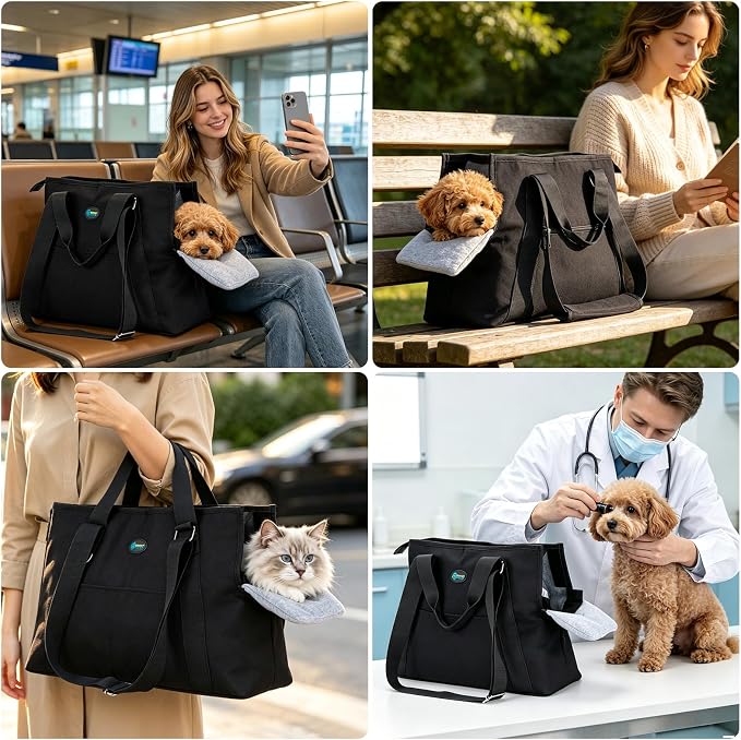 Ownpets Small Dog Pet Purse Carrier for Travel Vet Shopping, Up to14 lbs | small, storage pockets, travel vet shopping, small pets