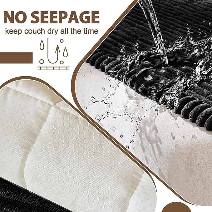 FUANGUI Waterproof Couch Cover Sofa Cover for Dogs and Pets Sofa Protector | Non-Slip Washable Fuzzy Soft Cat Bed Sofa Slipcover for 2-3 Cushion Couch Sofa Pet Friendly, Black, 27.6" x 59.1", 1 pcs