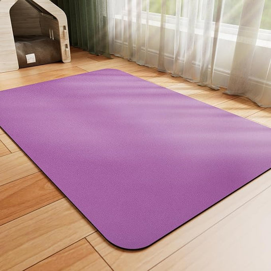 HotLive Dog Food Mat - Absorbent Cat Mat for Food and Water, No Stains Pet Feeding Bowl Mat, Easy to Clean Pet Placemats, Quick Dry Dog Water Dispenser Mat for Messy Drinkers | Purple 18"x34"