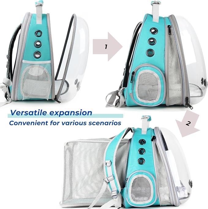 Expandable Cat Backpack Carrier for Large Cats & Small Dogs - Airline Approved Pet Bubble Backpack with Dual-Side Expansion, Perfect for Travel, Hiking & Outdoor Adventures, Up to 16lbs
