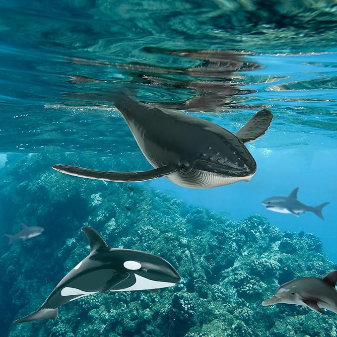Terra by Battat – Toy Sea Animals – Realistic Whale, Dolphin, Penguin & More – Detailed Ocean Creatures for Sensory Bins – Sea Life Animal Set with 15 Pieces – Great for Imaginative Play 3+ Years