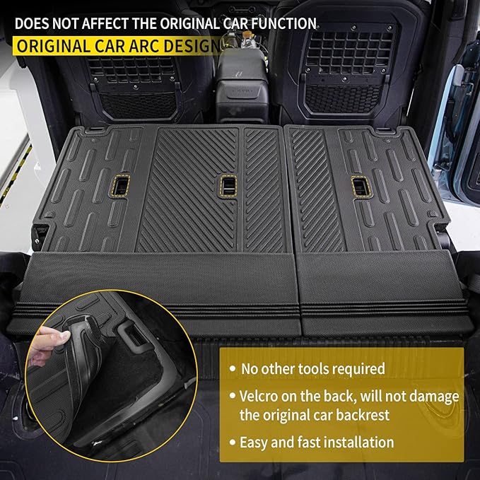 Floor Mats Compatible with 2021 2022 2023 2024 2025 2026 Ford Bronco Trunk Mat Cargo Liner Kick Mat for Ford Bronco Accessories 4 Door(Trunk Mat+Floor Mats+Rear Backrest Mats)