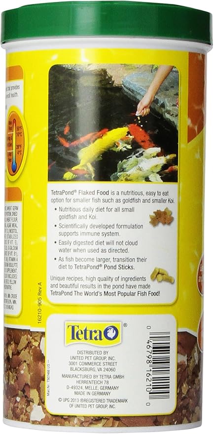 TetraPond Pond Flakes, Complete Nutrition for Smaller Pond Fish, Food for Goldfish and Koi, 6.35 Ounces (Pack of 2)