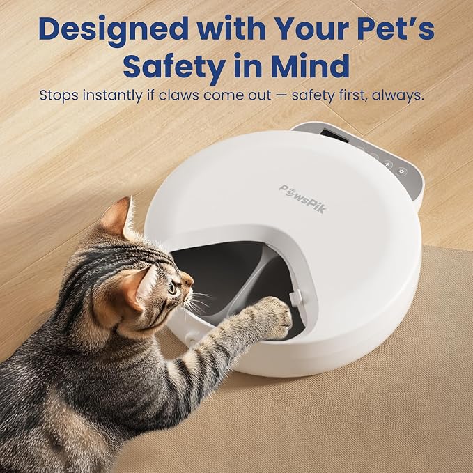 Smart 4-Meal Automatic Wet Food Pet Feeder, 4-Cup Capacity | Programmable Timer for Wet & Dry Food, Cordless, with Ice Packs, Dog & Cat Feeder, White