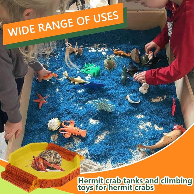 Hermit Crab Water Tank Hermit Crab Habitat Reptile Food Dish Accessories for Hermit Crab Turtle Lizard Water Tank Cage (Yellow, 6.1 x 5.71 x 0.79 inches)