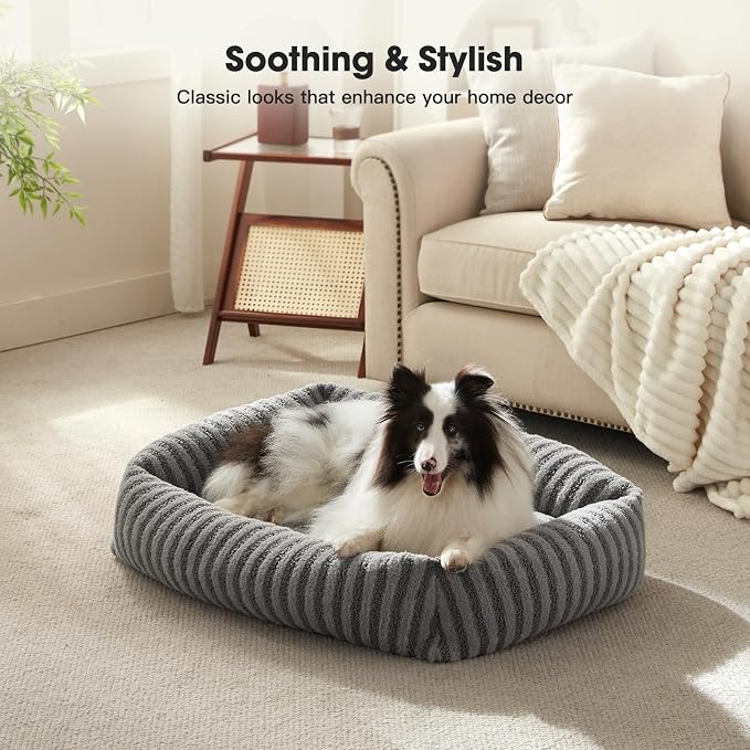 MIXJOY Dog Beds for Small Dogs Cats, Soft Cat Bed for Indoor Cats, Rectangle Pet Bed for Puppy Kitty, Washable Dog Bed with Removable Cover, Anti Slip Bottom, 20"x19"x6", Grey