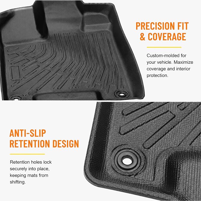 Floor Mats for 2016-2022 Honda Pilot 8 Seats (No Elite Models) All Weather Trunk Mat TPE Trunk Liner Cargo Mat Back Seat Cover for Pilot Car Accessories (Floor Liner + 2 in 1 Cargo Liner)