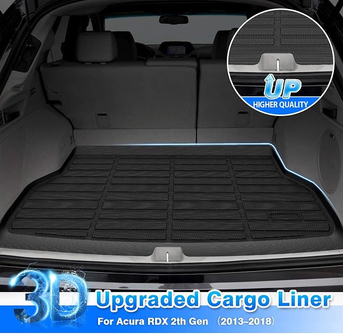 Cartist Custom Fit for Cargo Liner Acura RDX 2013-2018 All Weather Rear Trunk Mat TPE Waterproof Carpet Protection