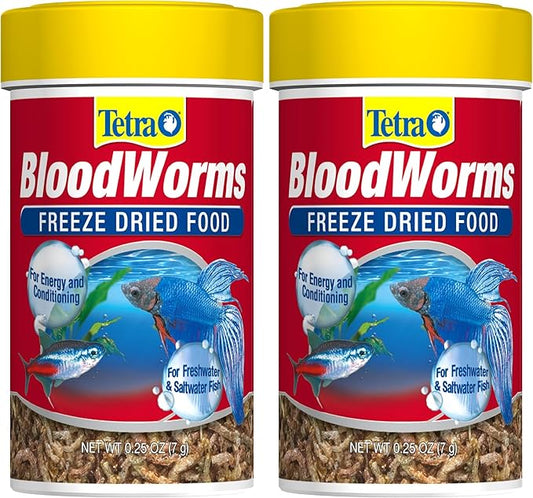 Tetra BloodWorms, Freeze-Dried Food for Freshwater and Saltwater Fish, Seafood,0.25 Oz (Pack of 2)
