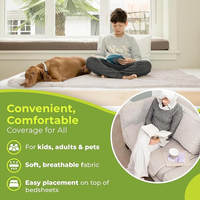 PeapodMats Bedwetting Waterproof Bed Mat, Reusable 3x5 Sand | Washable reusable bed mat for bedwetting, incontinence, kids, adults, pets, and mattress protection.