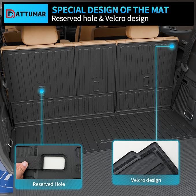 Cargo Mat Compatible with 2025 2026 Ford Expedition&Lincoln Navigator (NOT for Max/L) Trunk Mat Cargo Liner Back Seat Cover All Weather Expedition Accessories (Trunk Mat+Backrest Mats)
