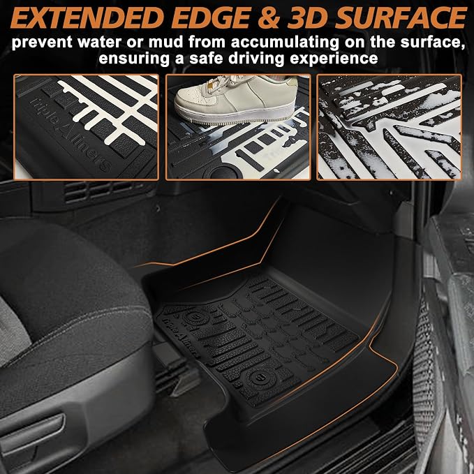 TripleAliners Floor Mats & Trunk Mat All Weather Liners Compatible With Toyota 2025 2026 4Runner Accessories Custom Fit TPE Heavy-Duty Waterproof Anti-Slip Floor Liner (5 Seats ONLY) - Only for Hybrid
