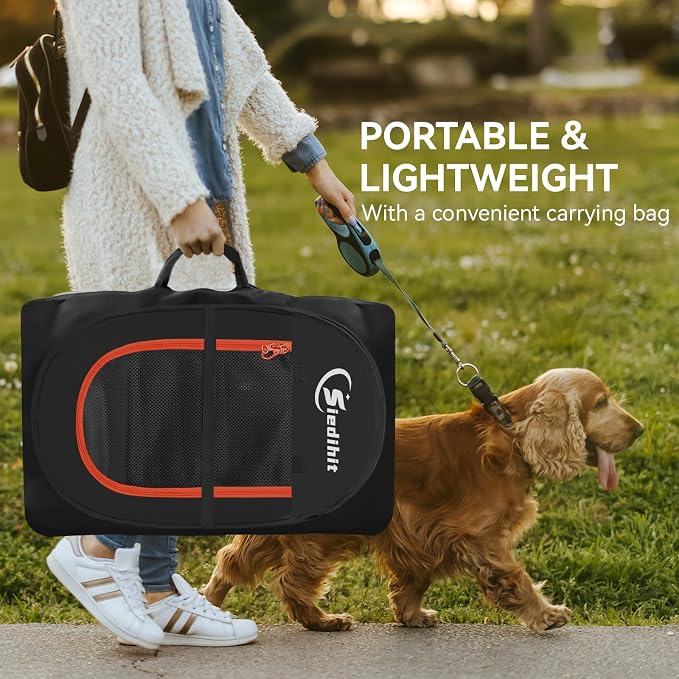 Siedihit Dog Playpen, Puppy Pet Playpens Indoor for Medium Dogs Tent | Crates Cage Indoor/Outdoor, Portable Pop Up Dog Kennel Playpen with Carrying Case for Dogs/Cats/Rabbits, Black