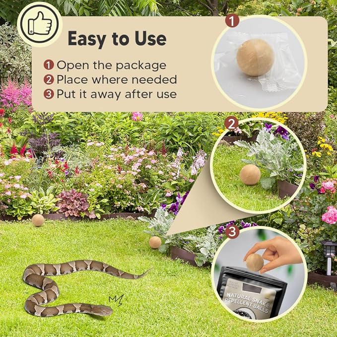 Snake Repellent Outdoor, Natural Snake Repellent for Yard Powerful Pet Safe, Keep Snakes Out of Your Yard, Backyard Snake Deterrent, Snakes Away Repellant- 8P